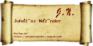 Juhász Nándor névjegykártya